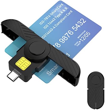 USB C DOD Military USB Common Access CAC čitač pametne kartice i ID-CAC Card Reader, kompatibilan sa Mac Os, Windows, Linux