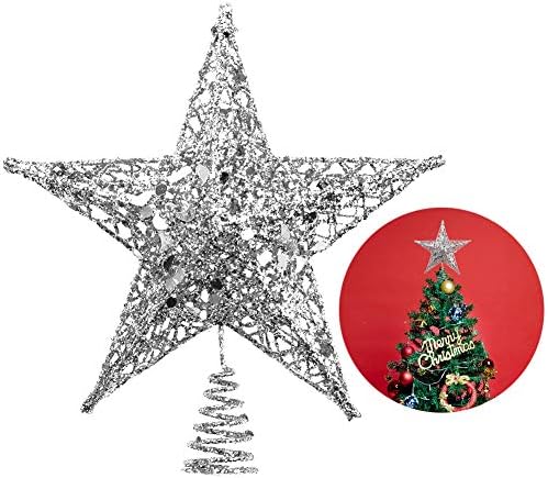 Zvijezda božićnog drvca Topper, Xmas Tree Topper Glitterted 5 Point Star Theetop za ukras za zabavu za božićno drvce