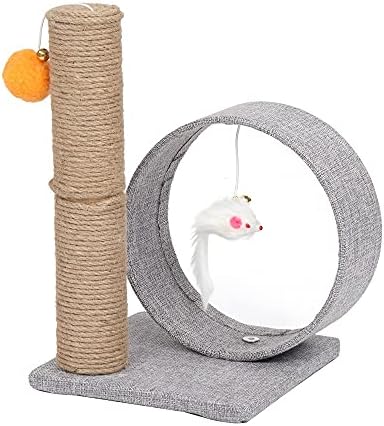 13 & 34; mačji toranj na drvetu s lanenim prstenom igračke Svijetlo siva
