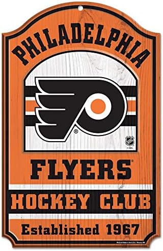 Wincraft NHL Philadelphia Flyers 20753014 Wood Sign, 11 x 17, crno