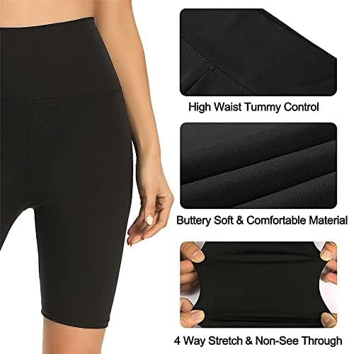 Ženske biciklističke kratke hlače visokog struka - 8 inča Podstavljene kratke hlače za kontrolu trbuha za vježbanje, teretanu,