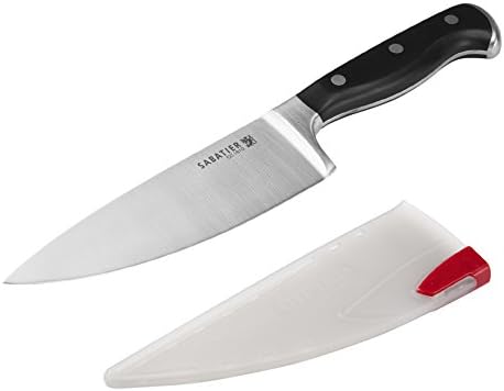 Sabatier krivotvoreni trostruki kockica Santoku nož s samosvajajućim poklopcem oštrice, nožem od nehrđajućeg čelika s visokim