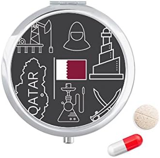 Crtež grada Zastava Katara Futrola za naftne tablete džepna kutija za pohranu lijekova spremnik za doziranje