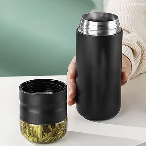 Sahroo šalica, šalica izolirana putnika s filtrom šalica za čaj od nehrđajućeg čelika sa staklenim infuzirom odvaja čaj i