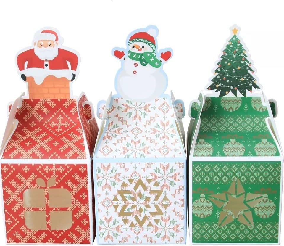 7Rivers božićne kutije s 12- Male božićne poklon kutije savršene za ukrase, male poklone, bombone, kolačiće, uslugu