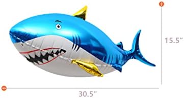 4D Stereoskopski baloni morskih pasa Ocean Party Dekoracije za Ocean Shark -a za rođendansku zabavu za zabavu, 3 pakiranja