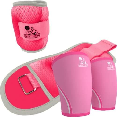 Utezi za zglobove za gležnjeve 3 lb - ružičasti snop s rukavima koljena ružičasti xlarge