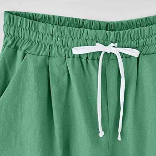 bermudske kratke hlače za žene,ženske bermudske kratke hlače casual Plus Size s elastičnim strukom do koljena, bermudske