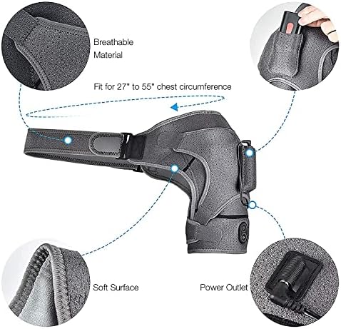 Bežični grijani omotač na ramenima, jastučići za grijanje ramena s 3 modusa vibracije i grijanja, ramena masažera za nosač