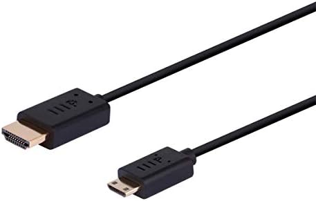Monoprice 4K Mali promjer velike brzine HDMI do Mini HDMI Pasivni kabel - 0,5 stopa - crni | 4K@60Hz, 18Gbps, 40AWG, HDR,