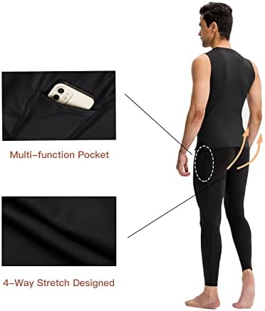 Querier 3 pakirajte muške komprimirane hlače aktivne atletske gamaše s džepovima koji trče u bazgama.