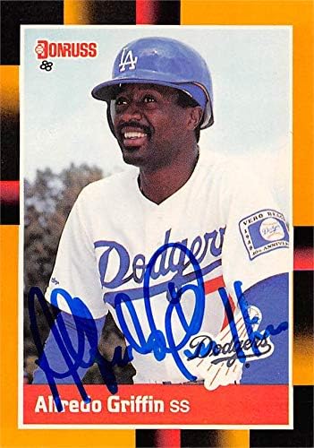 Skladište autografa 621717 Alfredo Griffin Autographed Baseball Card - Los Angeles Dodgers - 1988 Donruss br.92