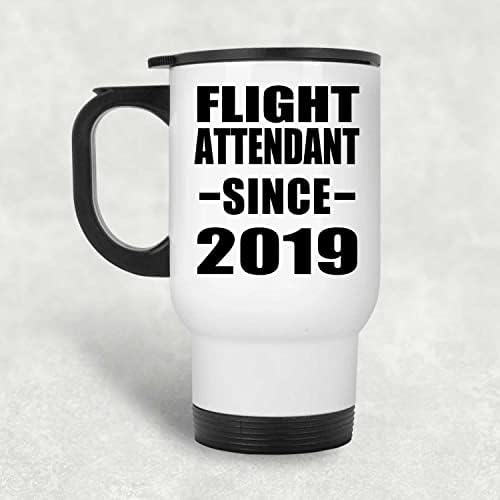 Dizajnsify Sthatel Flight od 2019. godine, bijela putnička šalica 14oz od nehrđajućeg čelika izolirana, pokloni za rođendanske