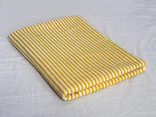 Bijela i žuta prugasta pamučna tkanina s printom od 5 jardi, materijal za šivanje haljina, prošivena tkanina, Mekana i glatka