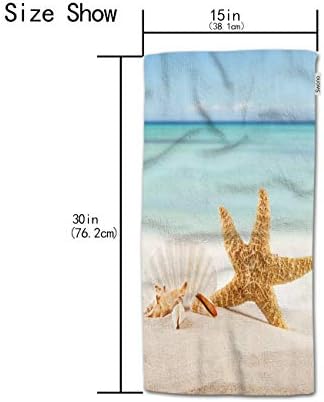 Hgod dizajnira ručnike za ručne ručnike Seastari, plava oceanska ljetna plaža s školjkama od zvjezdanih morskih ručnika za
