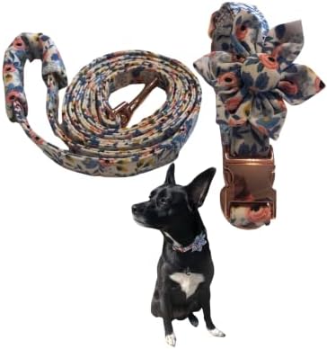 Cvjetni ogrlica za pse - Ovratnik set - Ženski ogrlica za pse - set ovratnika za cvjetne pse - Mali ili srednji ovratnik