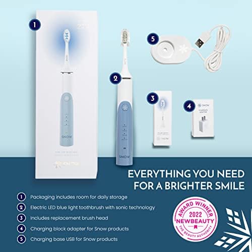 Snow LED električna četkica za zube - punjiva elektronička četkica za odrasle - Sonic Technology w/LED svjetlost Izbjeljivanje