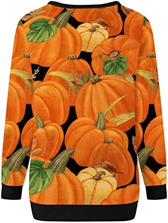 Sweatheirt Halloween košulja za režiju - Žene ležerne dugih rukava okrugli vratni vrhovi labava grafička majica za tisak