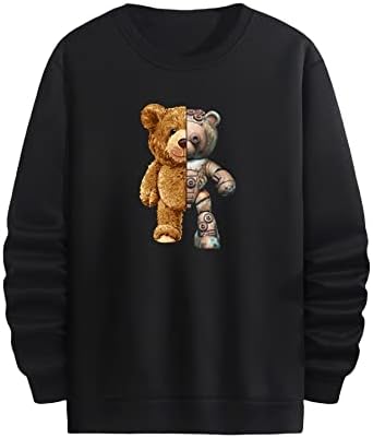 Gorglitter muški crtić medvjed print termalni pulover top casual osnovni dukserica dugih rukava