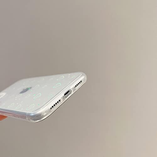slatka sjajna prozirna Futrola za telefon s laserskim ljubavnim srcima kompatibilna s '6,' 6, tanka mekana futrola za žene