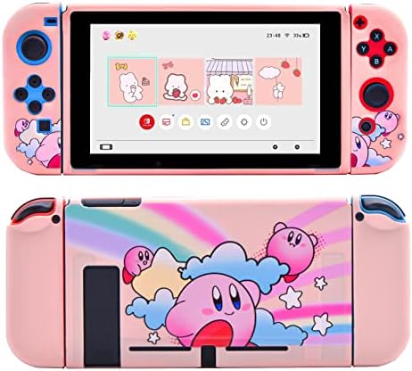 WYMDDYM Zaštitni slučaj za Switch, Kirby Case kompatibilan s Nintendo Switch -om, slatka Kirby Game Accessories Soft Slim