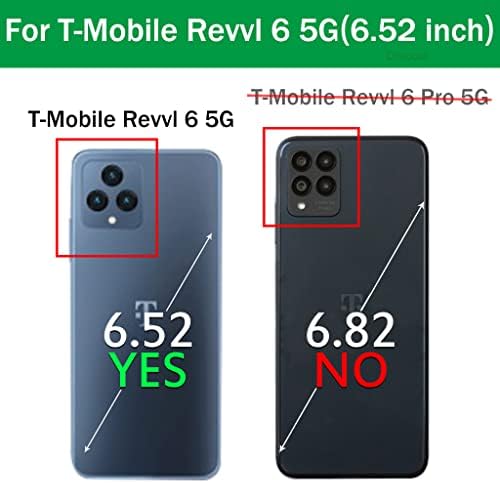 Torbica za telefon Dzxouui za REVVL 6 5G, torbica za T-Mobile Revvl 6 5G sa zaštitnom folijom za ekran [2 pakiranja], za