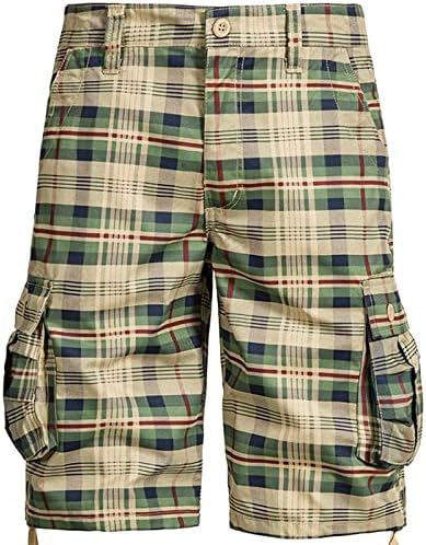 Muške teretne kratke hlače opuštene fit camo vojske kratke hlače na otvorenom na više džepa ljetnih kasutnih kariranih treninga