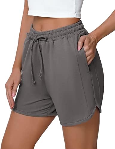 COWASTO Ženske znojne kratke hlače ljetne elastične elastične atletske vježbe trčeći kratke hlače s džepovima