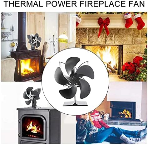 5 lopatica toplinski ventilator za peć na drva tihi kućni crni kamin ventilator učinkovita raspodjela topline