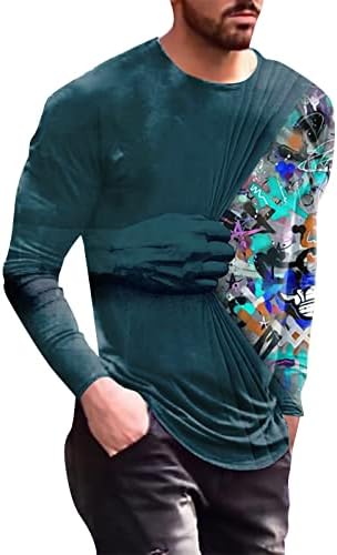 ZDDO muški vojnik majice s dugim rukavima Fall Street 3d digitalni tisak majice atletske vježbe redovni fit mišićni tinejdžeri
