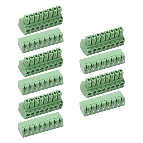 Juvielich 5Pairs 3,5 mm nagib 8p priključni priključak priključka za blok mužjaka i žensko za PCB plastično zeleno