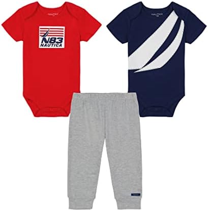 3-dijelni komplet hlača za dječake, 3/6 M plava / crvena / Heather, SAD