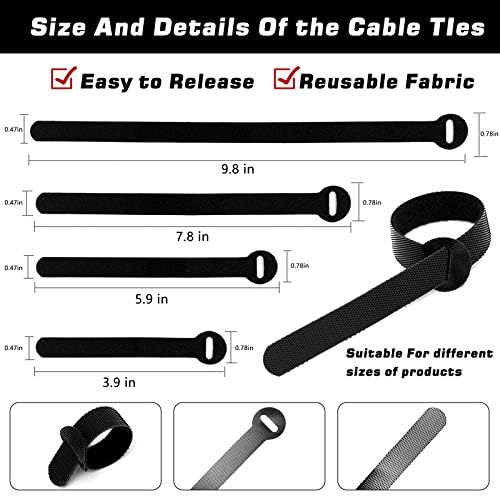 100pcs kabelske vezice za višekratnu upotrebu - višenamjenska kuka za upravljanje kabelom i petlja za kabelske trake, Žičane