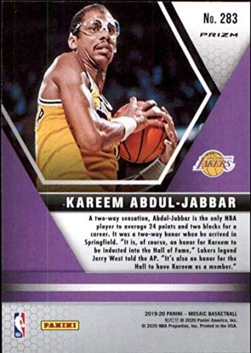 2019-20 Panini mozaik mozaika Paralela 283 Kareem Abdul-Jabbar Los Angeles Lakers NBA košarkaška trgovačka karta
