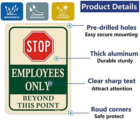 Zaposlenici samo izvan ove točke potpisuju 10 x7 zaustavljanje ne ulazite u znakove ograničene površine znakove metalne reflektivne
