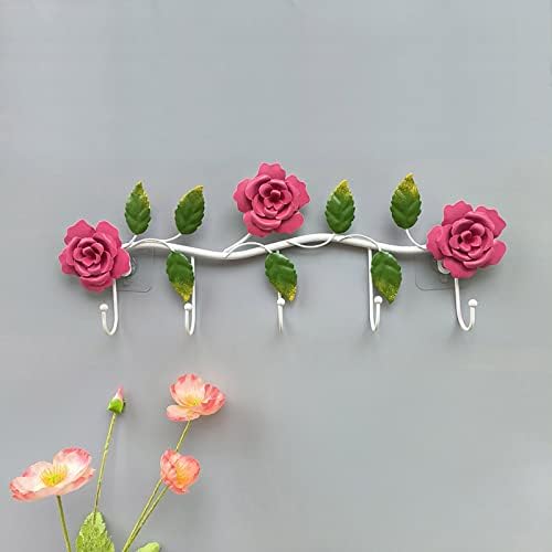Moresec Željezne ruže Zidne kuke Zidni kreativni šareni cvjetni željezni kurac šešir zid, kuka za ulaz u kupaonicu za hodnike,