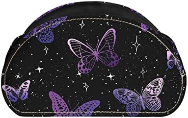 Toaddmos Purple Butterfly Galaxy Daljinski Caddy, kožna radna površina za skladištenje daljinskih upravljača Organizator
