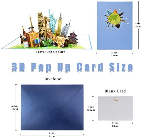 Pozdrav Art 3d Putnika Pop up karta, blagdanska karta Pop up Up Up Up Up Up Up Up, 3D kofer za rođendan Pop up karticu za