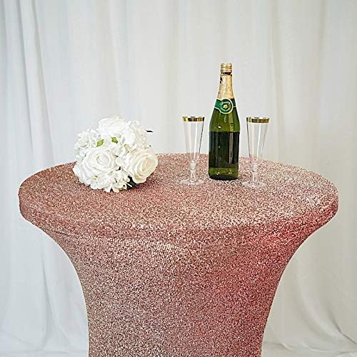 Balsacircle 36-inčni ružini zlatni koktel metalik spandex ugrađeni rastezljivi stol za stol za stol za svadbene zabave ukrasi