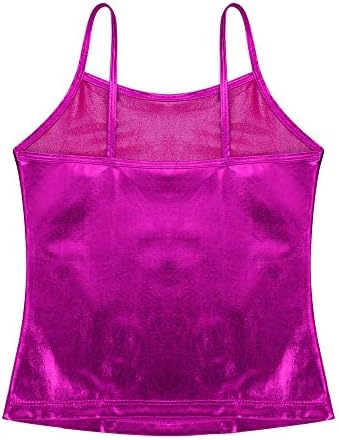 Vernlan Shiny Metallic Camisole Tank Top For Girls Party Jazz Modern Dance Wear koji izvodi majice Crop Top prsluk