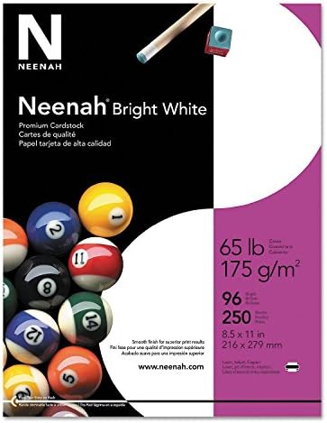 Neenah Paper 91904 Stock Card, 65 lb, 96 Bright, 8 1/2 x 11, bijelo, 250 listova