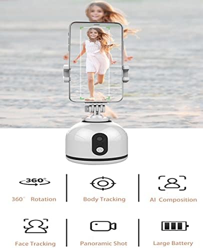 Automatsko praćenje lica tronožac, nije potrebna aplikacija, 360 ° rotacija za lice karoserije Telefon kamera za punjenje