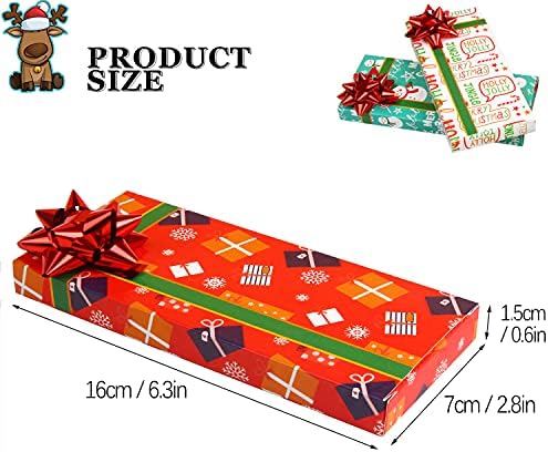 Držač poklon kartice za Božić, 8 paketa blagdanskih poklon kartica s mašnama i oznakama, mini poklon kutije za poklone