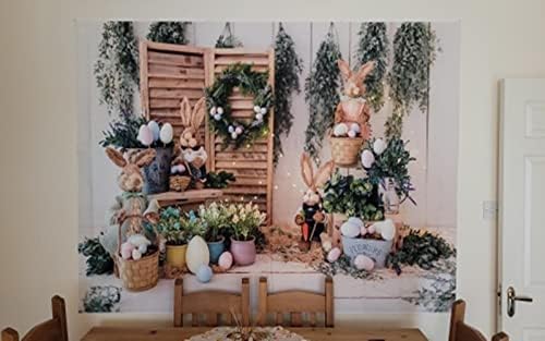Pozadina uskrsne fotografije, proljetno cvijeće, zeko jaja, kanta, sivi pod, koji se koriste za pozadinu fotografija, zabava