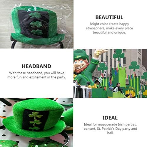 Zeleni dekor 4pcs Patrickov šešir za dan traka za glavu mini Shamrock šešir obruč za kosu zelena pokrivala za glavu irskog