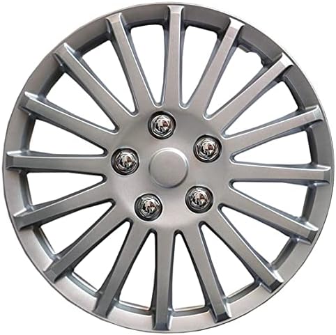 Set od pokrova od 4 kotača od 15 inča srebrnog univerzalnog hubcap-a odgovara većini automobila Snap-On