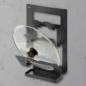 PDGJG držač poklopca za lonac zid za viseći alat Prostor Aluminij Kuhinjski pribor alat Pot poklopca poklopca školjke nosač