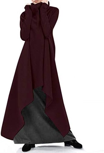 Zsqaw TurtleNeck Twimshirts haljina jesenske zgrožene nepravilne kapuljače haljine žene ležerne solidne duge rukave