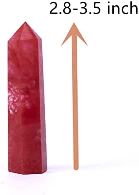 Iscjeliteljski kristalni štapić 9 velika crvena trešnja ružičasta ruža Prozirni kvarcni kristal 9 sintetički fluorit kameni