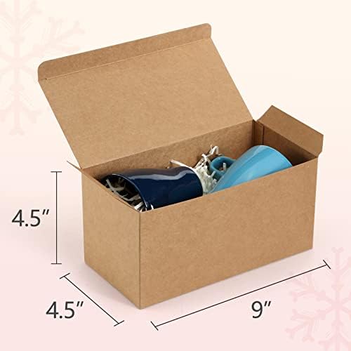 Poklon kutije od 9 do 5 do 4,5 do 5 inča, 12 pakiranja smeđih kutija od recikliranog papira, Kraft kutije za zabave, vjenčanja,